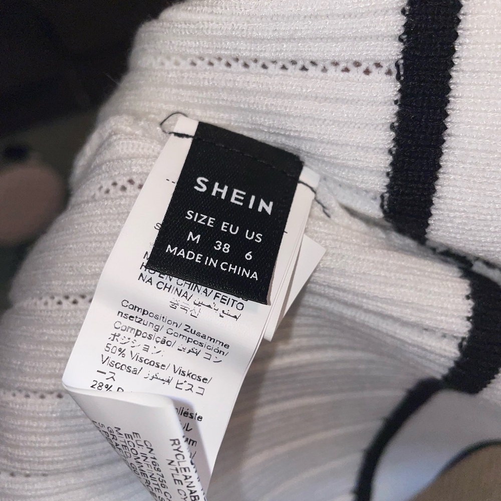 SHEIN Black and White Knit Cardigan - Picture 4 of 4